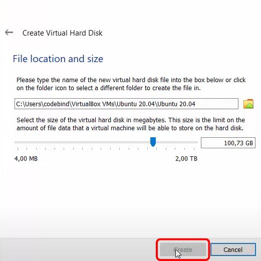 Allocating hard drive space for your VM