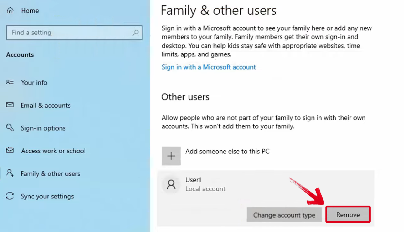 Account Removal Settings