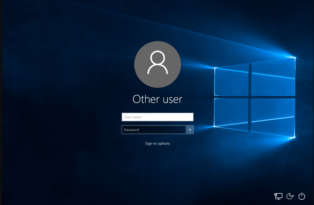 Windows 10 Login Screen