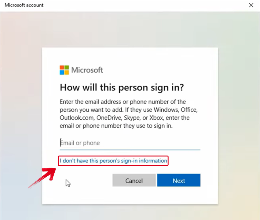Sign In Window Microsoft