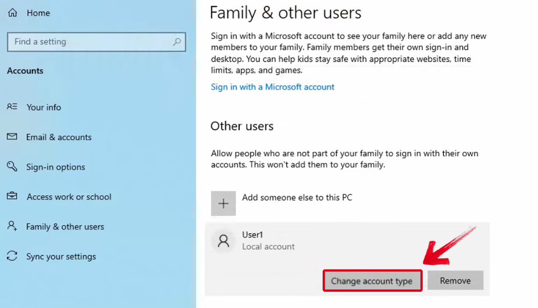 Family & Other Users Accounts