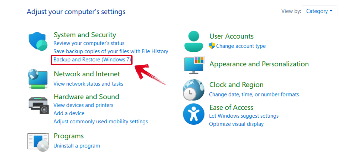 Control Panel Settings