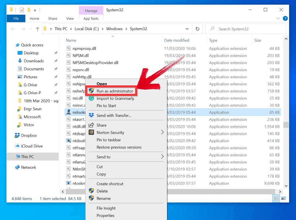 Run as administrator