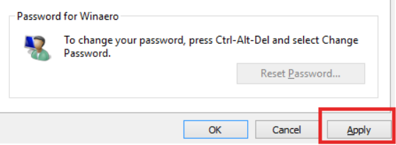 Unchecking password requirement and click Apply
