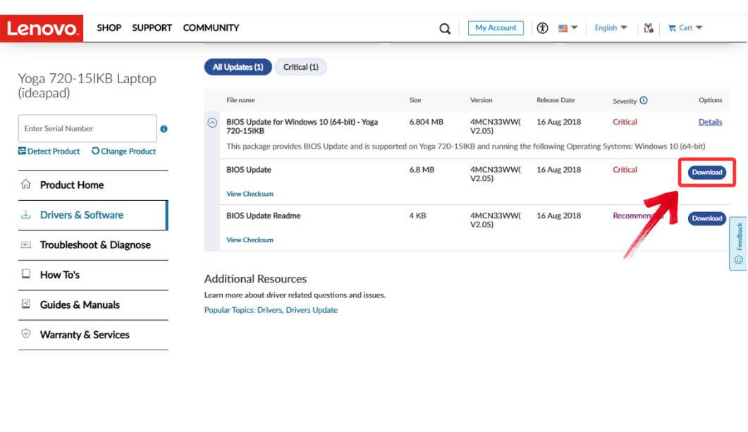 Lenovo Yoga BIOS Update