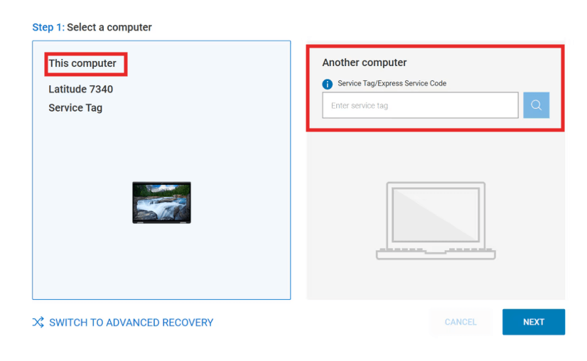 Launch the Dell OS Recovery Tool