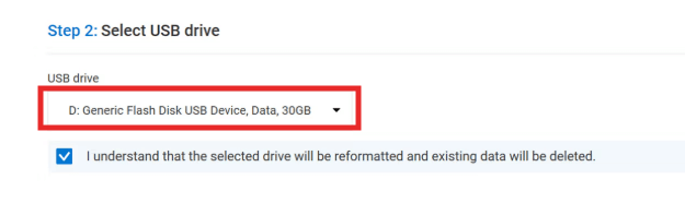 Select the Recovery Drive