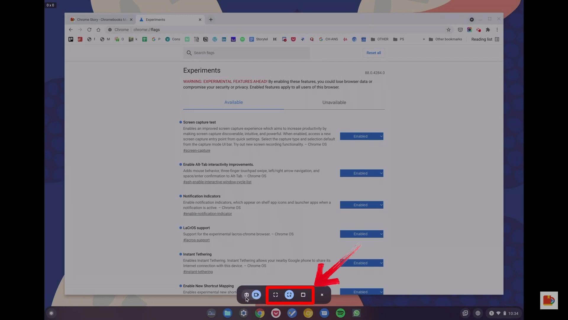 Choose Screenshot option