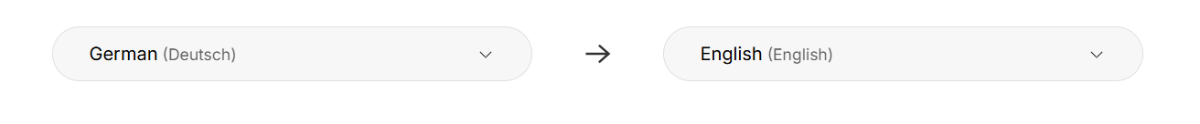 Selecting German to English translation settings