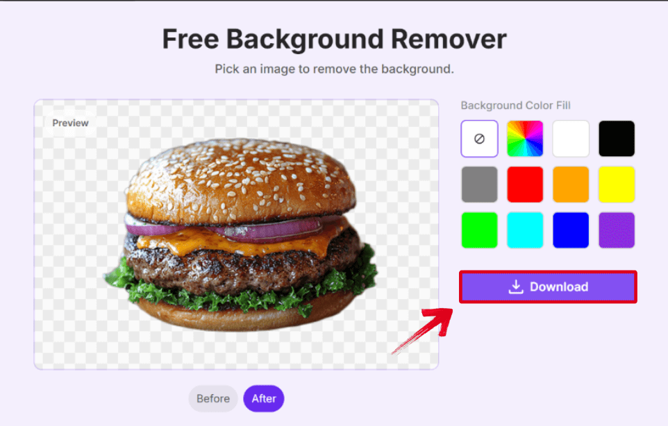 Background Fill Select Screen
