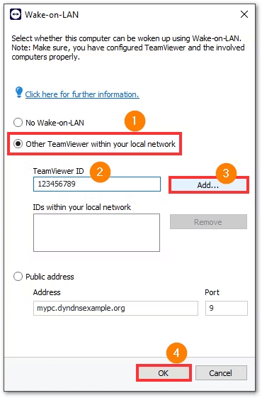 Enable Wake-on-LAN (WoL) for remote boot-ups