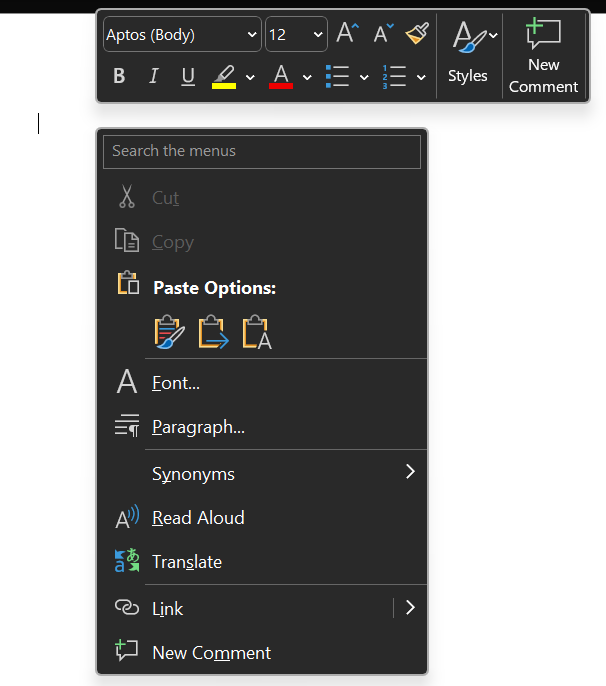 Right-click on the document