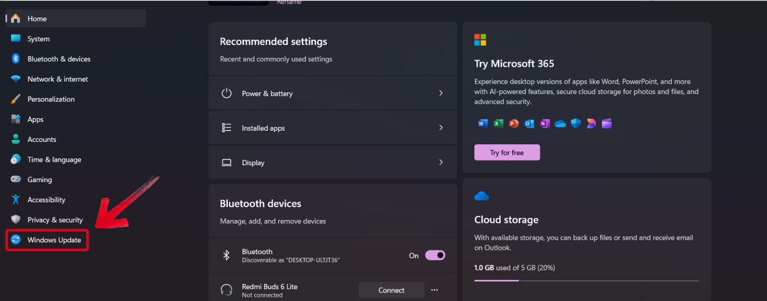 Windows Update Settings