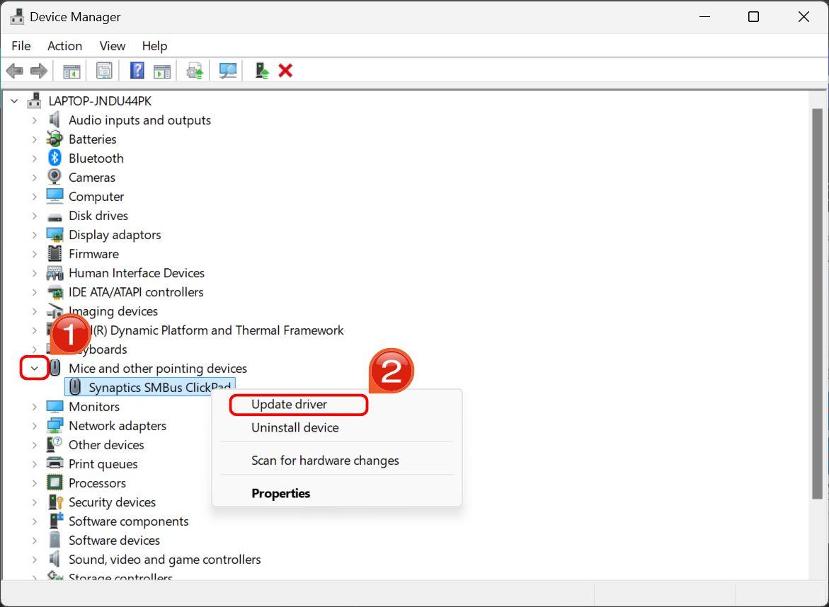 On the top right of the page, click on “Scan for Hardware changes