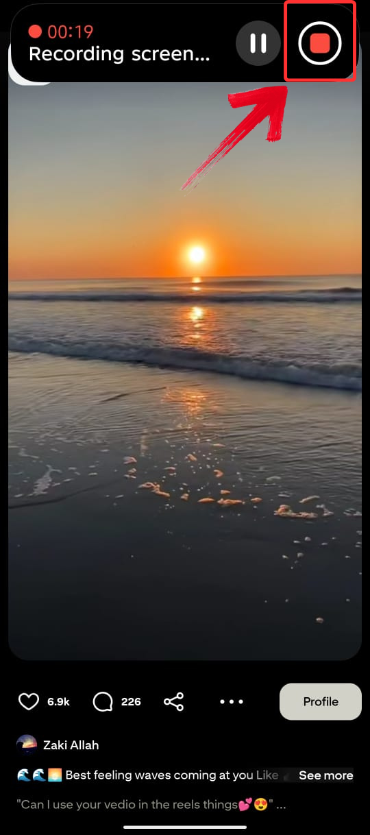 Stop screen recording