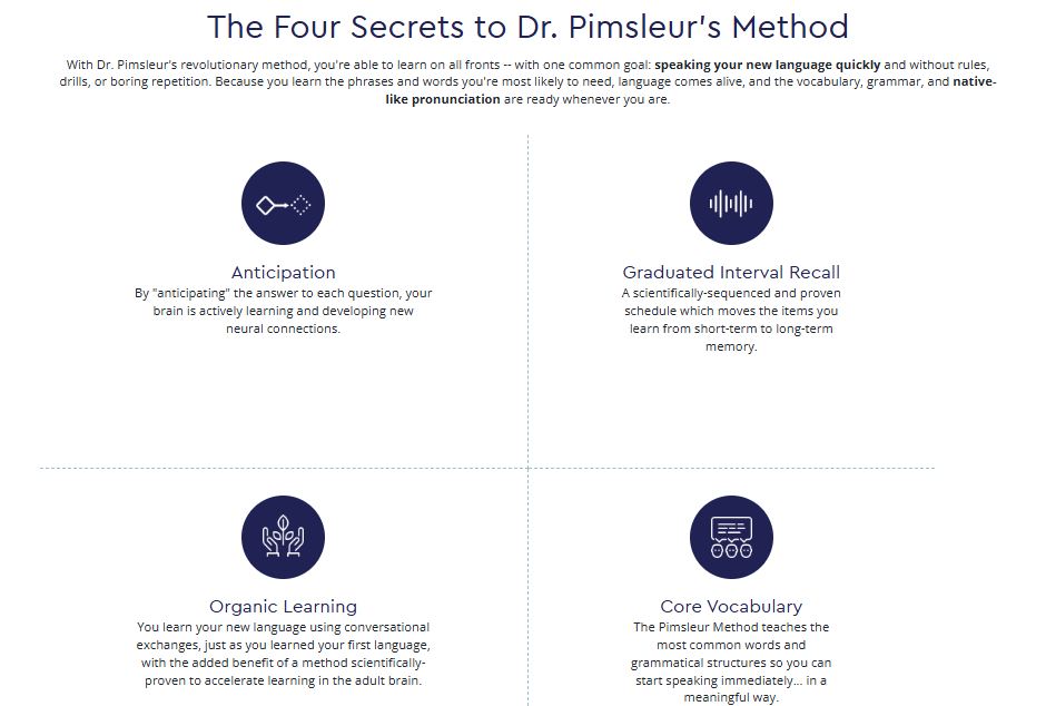 Four Secrets to Dr. Pimsleur Method