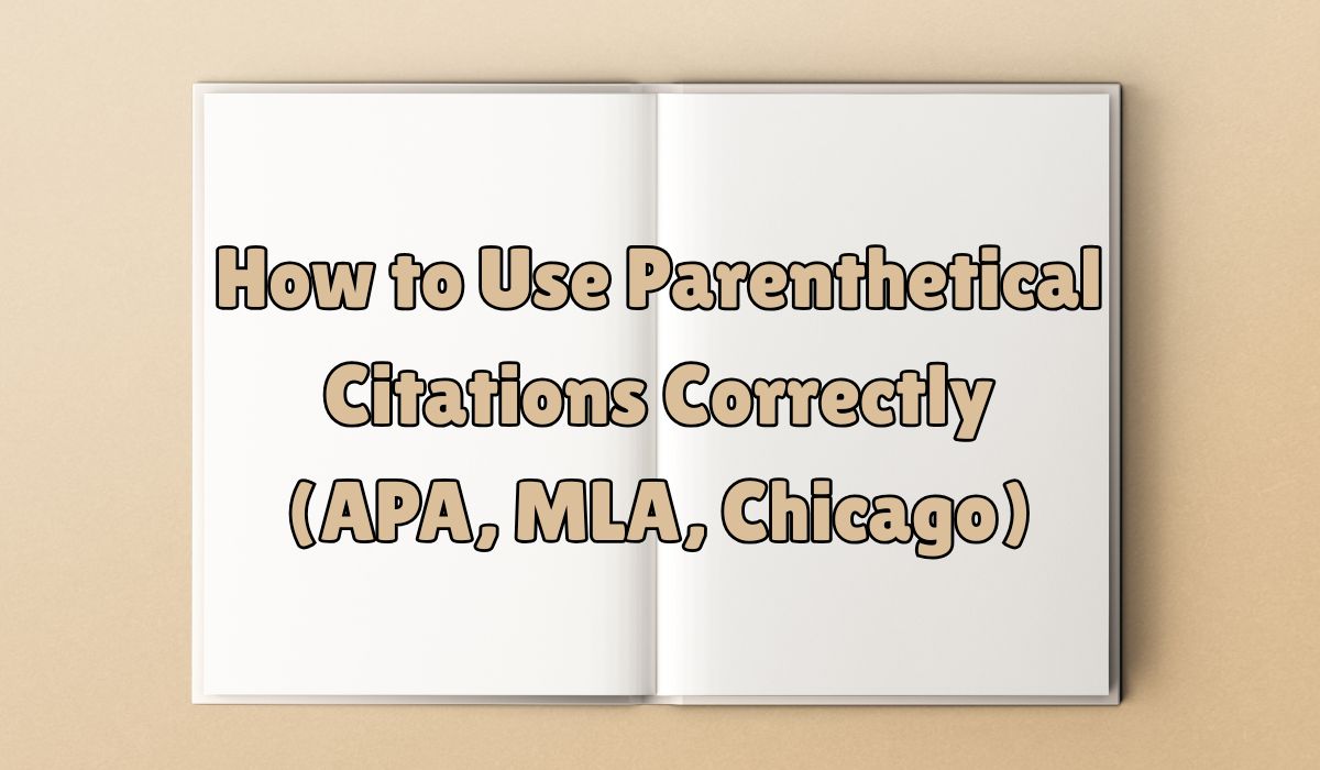 How to Use Parenthetical Citations Correctly (APA, MLA, Chicago)