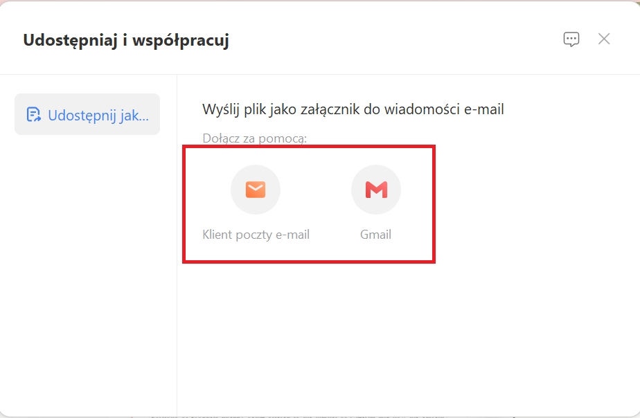 Wybierz klienta poczty e-mail