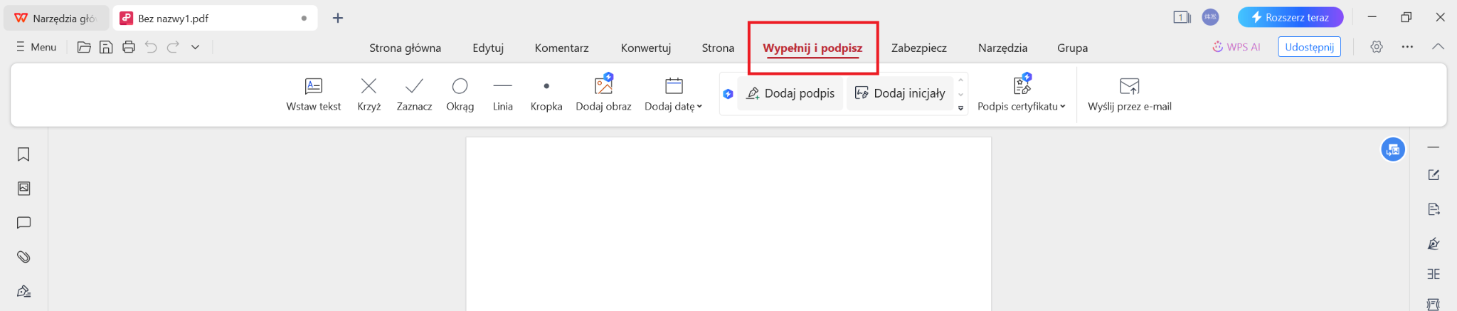 WPS PDF Wypełnij i podpisz