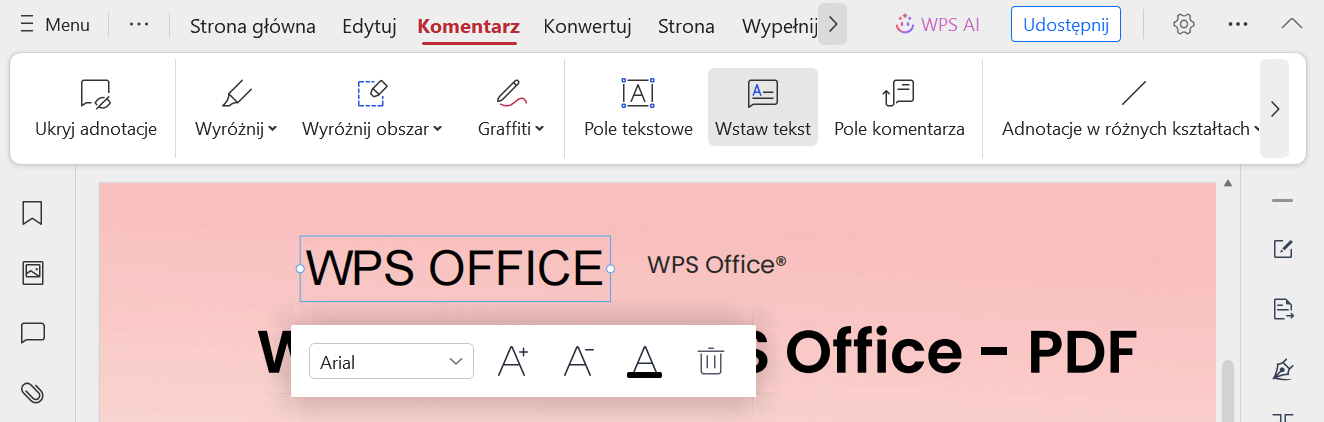 Wstaw komentarz w PDF
