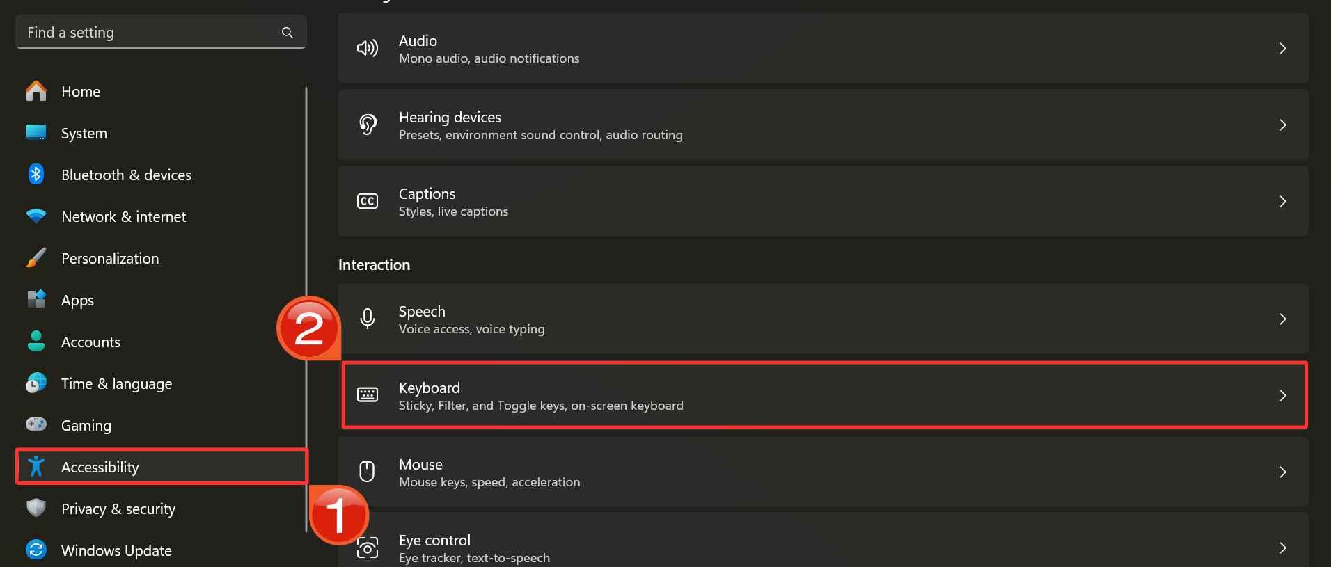  Accessibility Options