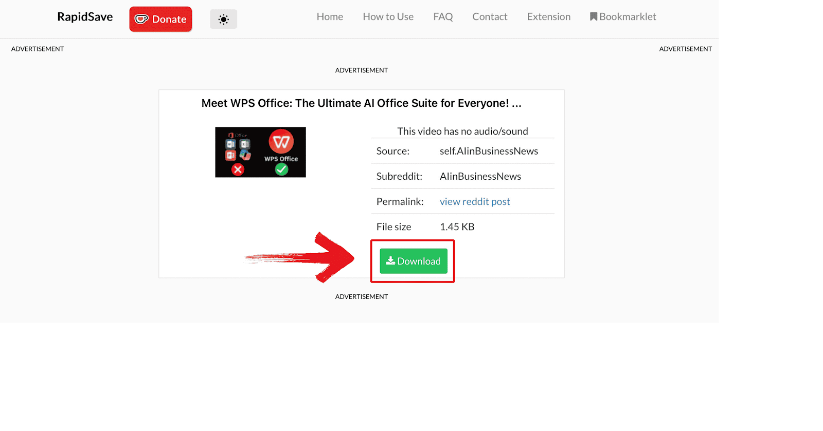 Click Download Button