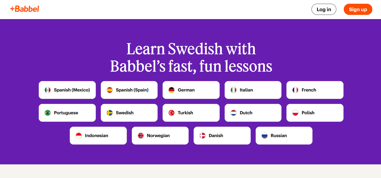 learning Swedish online for free with Babbel