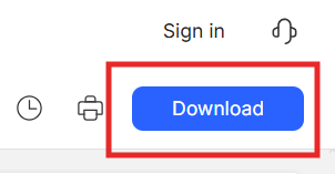 Download button after translation completes