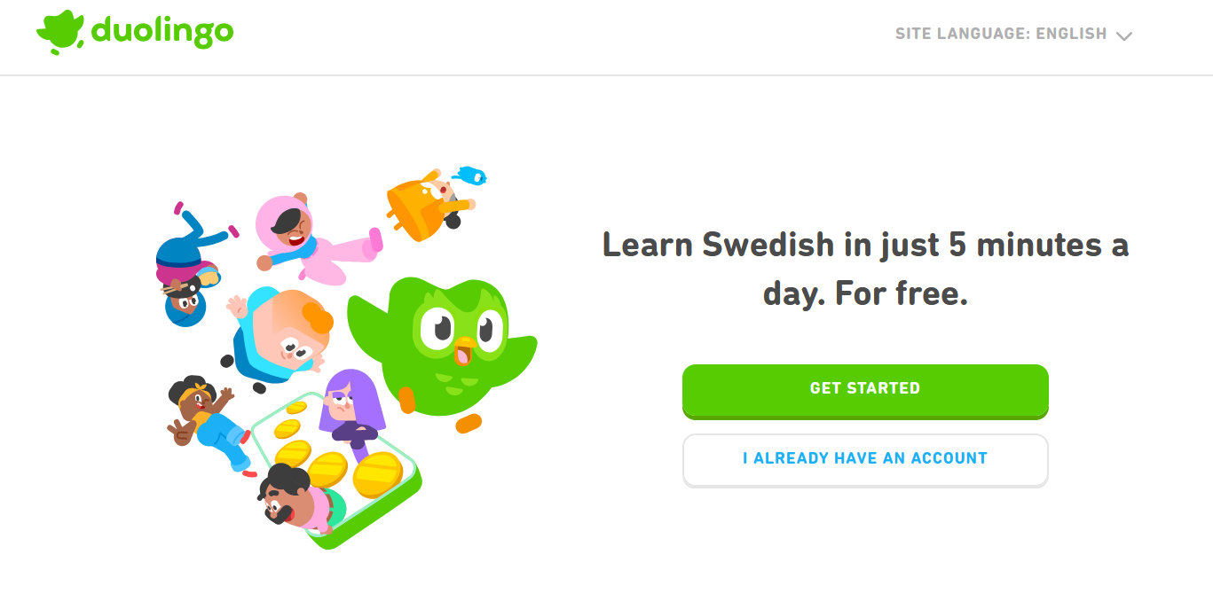  learning Swedish online with Duolingo