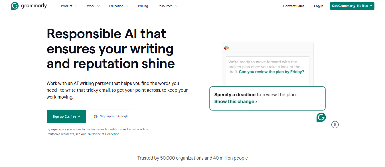 Grammarly interface