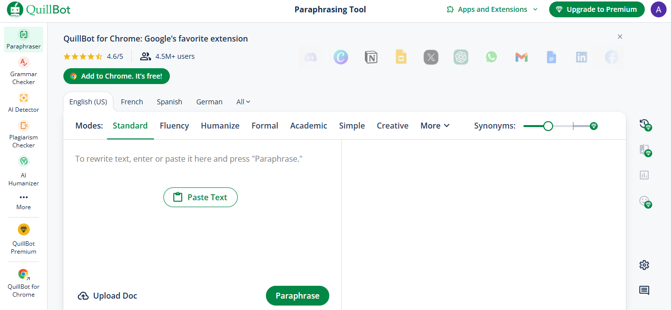 QuillBot interface