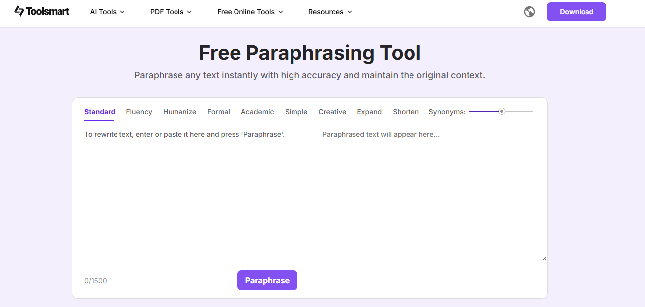 Toolsmart interface