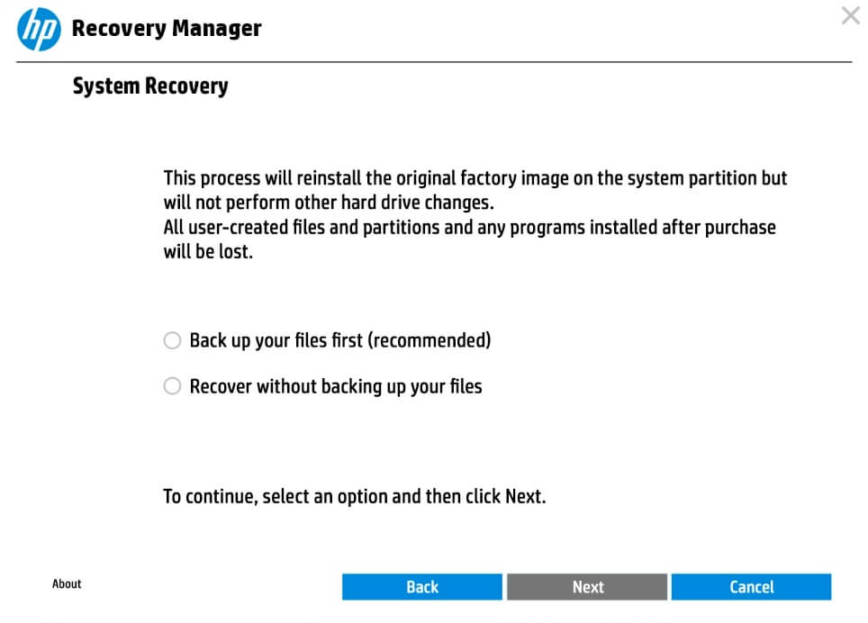 System Recovery Options