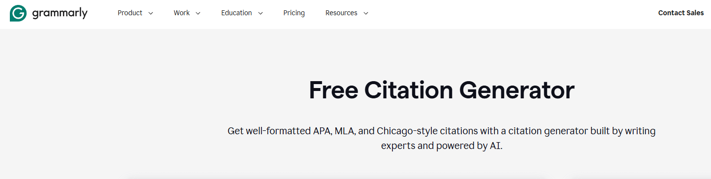 Visit Grammarly’s citation tool