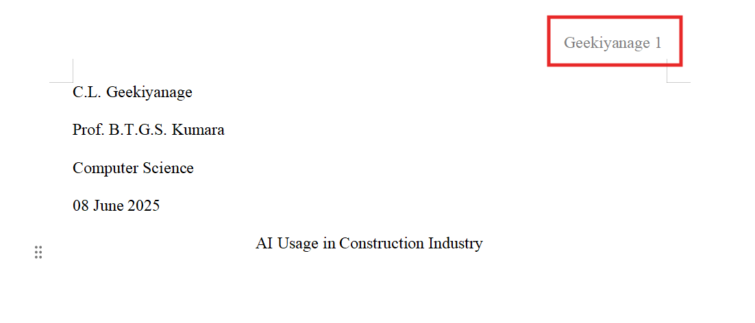MLA Running Header using WPS Office