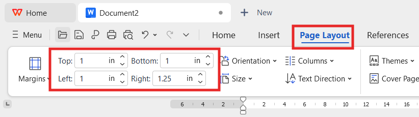 MLA Heading margin using WPS Office
