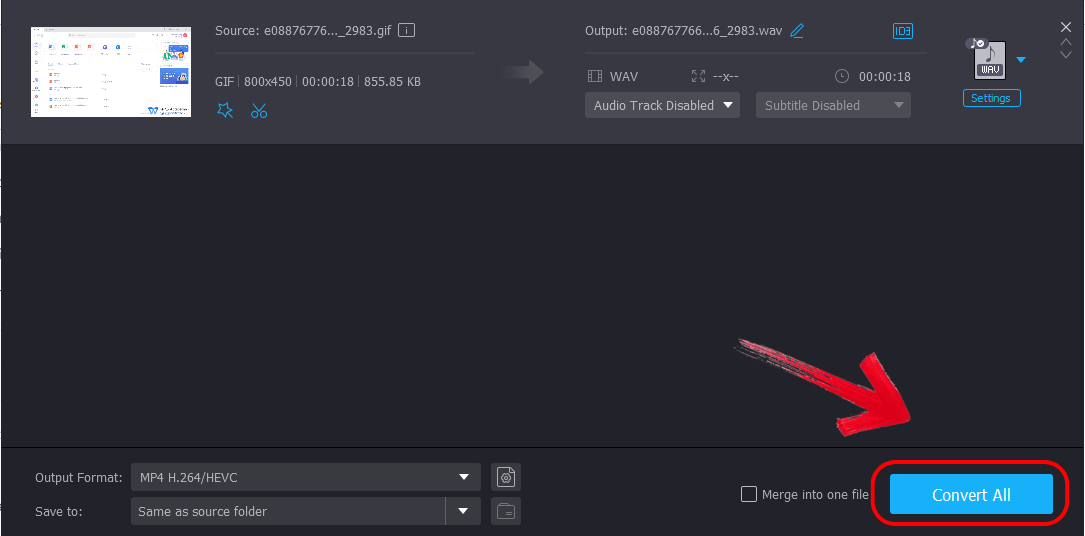 Convert button interface