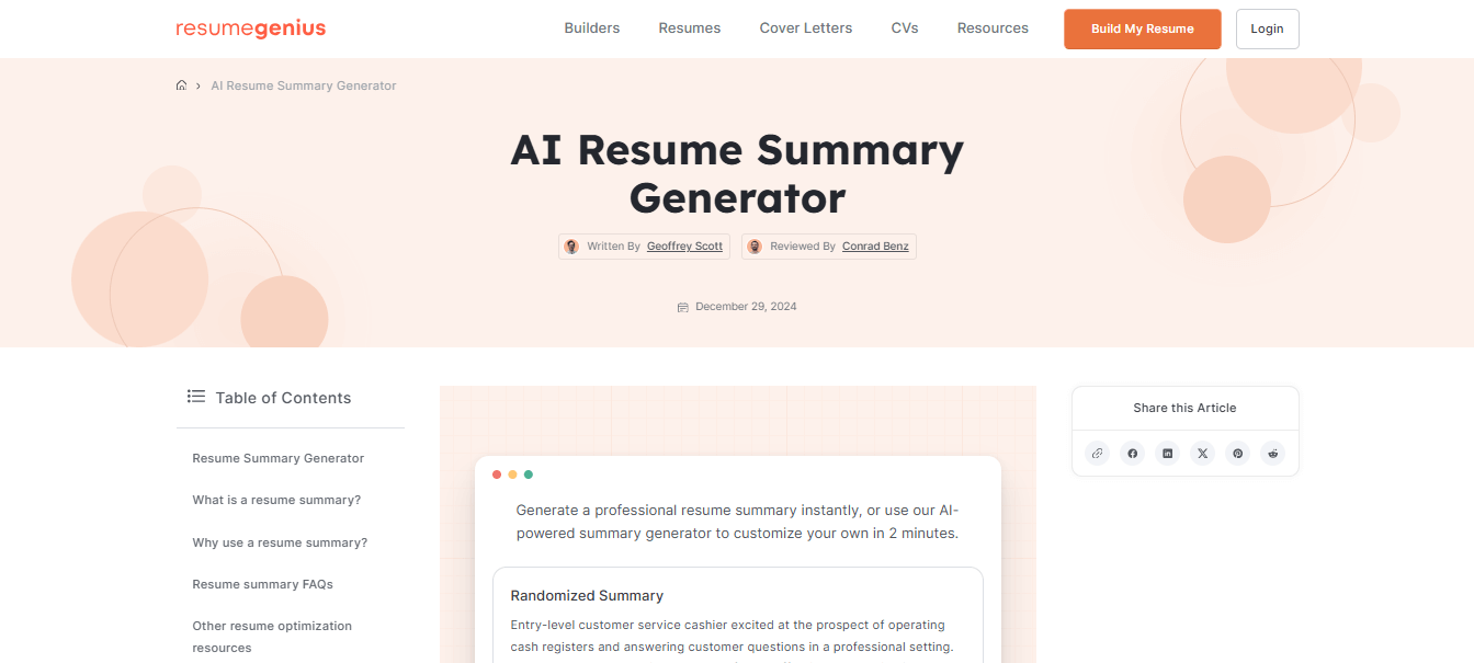 Resume Genius