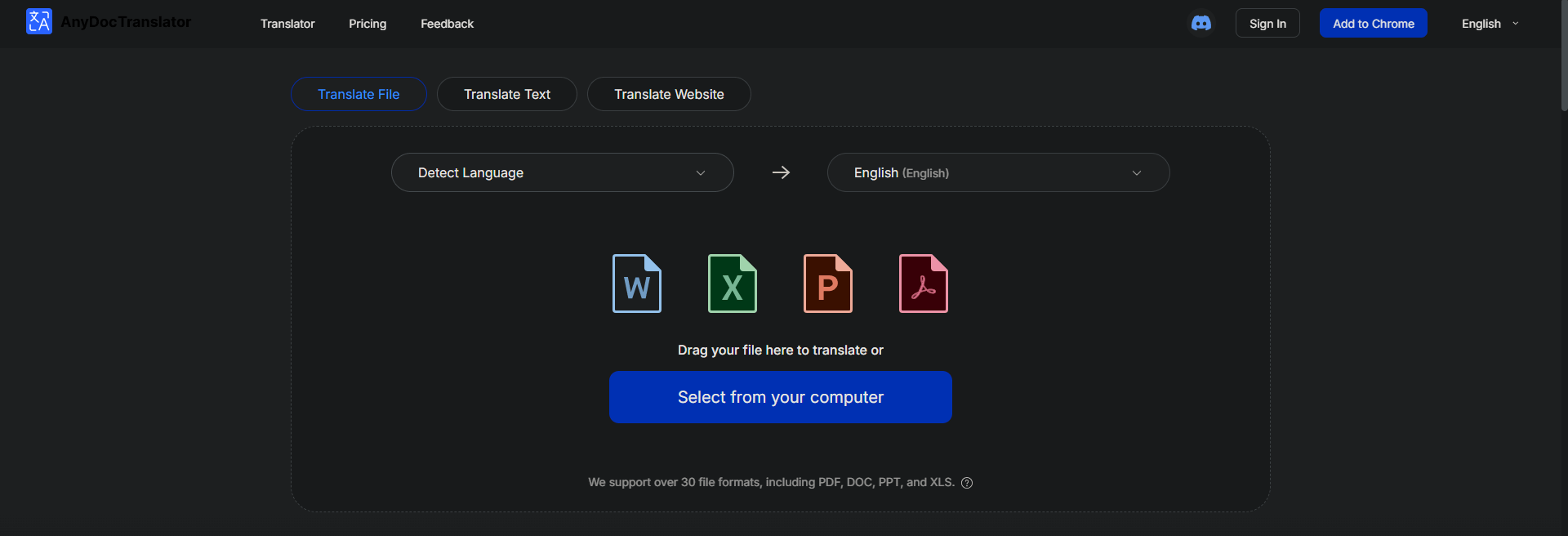  Any Doc Translator Web Page
