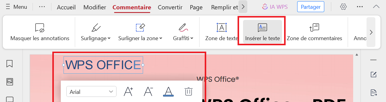 Ajouter des commentaires dans votre PDF WPS