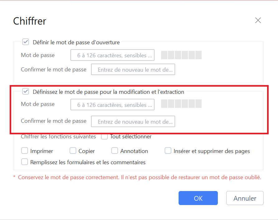Définir un mot de passe pour garder le contrôle sur la Modification et l'Extraction de PDF