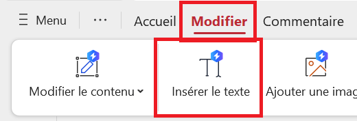 Outil Ajouter du Texte de WPS