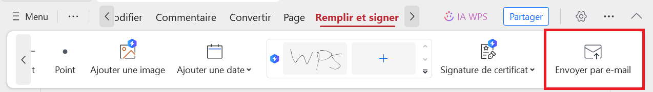 Envoyer un PDF par e-mail avec WPS PDF