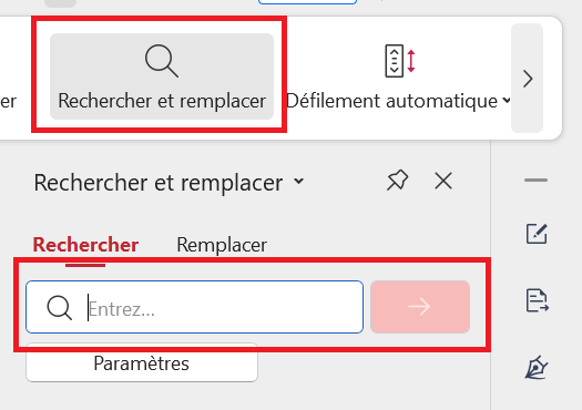 Outil Trouver et Remplacer de WPS PDF