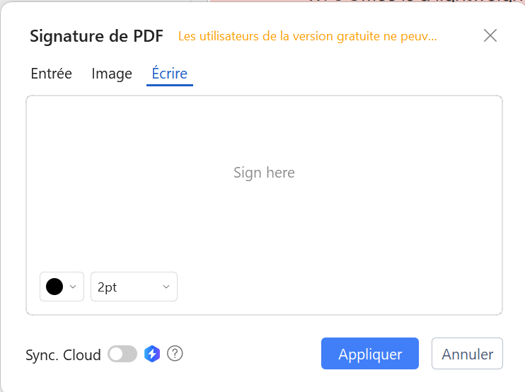 Créer une nouvelle Signature avec WPS PDF