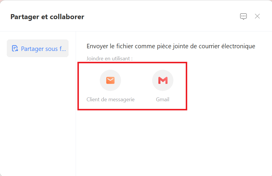 : Sélectionner le client de messagerie