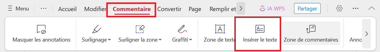 Commentaires Textuels WPS PDF