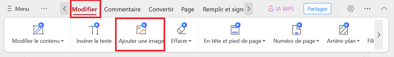 Outil d'Ajout d'Image WPS