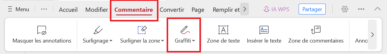 Outils de Dessin WPS PDF