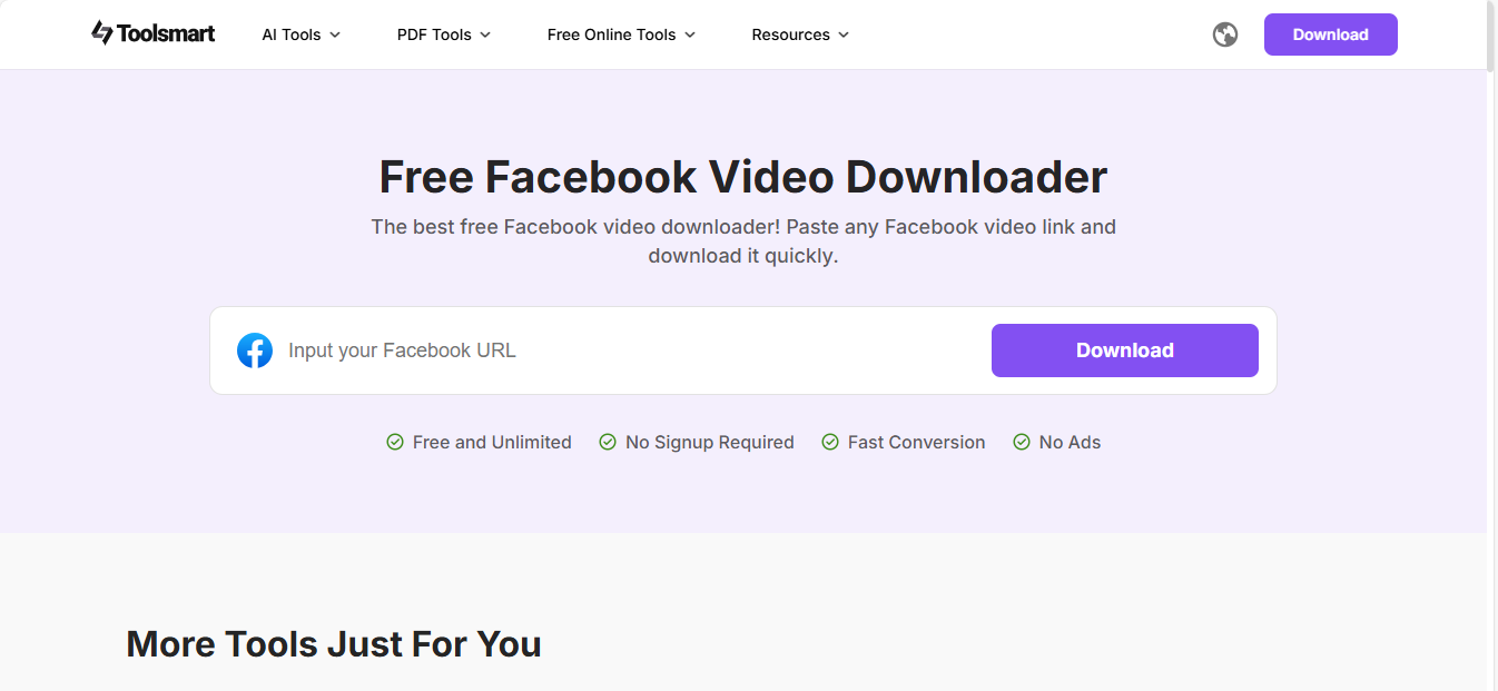 Facebook Video Downloader by Toolsmart